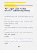 ACT English Exam Practice Questions and Answers | Verified