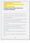 Biochem Exam Study Guide with Complete Solutions