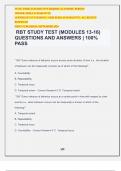 RBT STUDY TEST (MODULES 13-16) QUESTIONS AND ANSWERS | 100% PASS