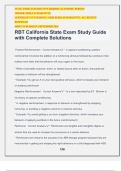 RBT California State Exam Study Guide with Complete Solutions