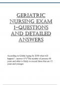 Geriatric Nursing Exam 1-questions and detailed answers