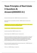 Texas Principles of Real Estate II Questions & Answers(GRADED A+)