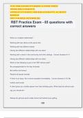 RBT Practice Exam - 85 questions with correct answers