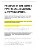 PRINCIPLES OF REAL ESTATE II PRACTICE EXAM QUESTIONS & ANSWERS(ERATED A+)