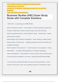 Business Studies (HSC) Exam Study Guide with Complete Solutions