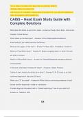 CAISS – Head Exam Study Guide with Complete Solutions