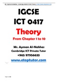 Theory Notes for IGCSE ICT CIE