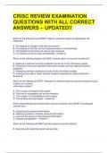 CRISC REVIEW EXAMINATION QUESTIONS WITH ALL CORRECT ANSWERS – UPDATED!! 