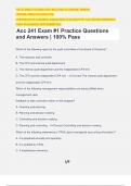 Acc 241 Exam #1 Practice Questions and Answers | 100% Pass