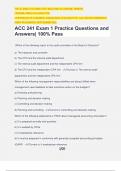 ACC 241 Exam 1 Practice Questions and Answers| 100% Pass