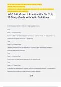 ACC 241 -Exam II Practice Q's Ch. 7, 8, 12 Study Guide with Valid Solutions