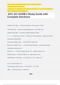 ACC 241 EXAM 2 Study Guide with Complete Solutions