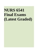 NURS 6541 Final Exams (Latest Graded)