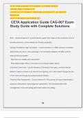 CETA Application Guide CAG-007 Exam Study Guide with Complete Solutions