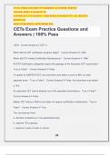 CETa Exam Practice Questions and Answers | 100% Pass