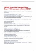 NNAAP Nurse Aide Practice Written Exam 1 With complete solution 2024/25