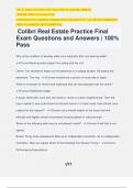 Colibri Real Estate Practice Final Exam Questions and Answers | 100% Pass