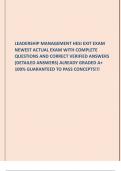 LEADERSHIP MANAGEMENT HESI EXIT EXAM NEWEST ACTUAL EXAM WITH COMPLETE QUESTIONS AND CORRECT VERIFIED ANSWERS (DETAILED ANSWERS) ALREADY GRADED A+ 100% GUARANTEED TO PASS CONCEPTS!!!