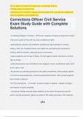 Corrections Officer Civil Service Exam Study Guide with Complete Solutions Constitutional Rights of Inmates - ️️ Correct--detainee inmates are assumed innocent until proven guilty but they still may lose constitutional rights -while detainee prisoners are