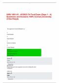 UNIV 1001-01 - AY2023-T4 Final Exam (Days 1 - 4) Questions and Answers 100% Correct; University of the People