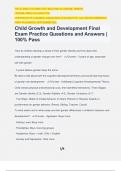 Child Growth and Development Final Exam Practice Questions and Answers | 100% Pass