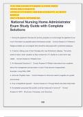 National Nursing Home Administrator Exam Study Guide with Complete Solutions