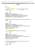 2022 NEW EXAM QUESTIONS AND ANSWERS FOR PSY 106 Ch 1-7 Test Bank 