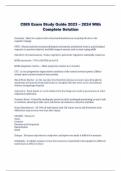 CBIS Exam Study Guide 2023 - 2024 With Complete Solution