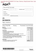 Actual 2024 AQA AS BUSINESS 7131/1 Paper 1 Business 1 Merged Question Paper + Mark Scheme