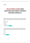 NCCCO MOBILE CRANE EXAM QUESTIONS AND CORRECT ANSWERS  2024/2025 GRADED A+