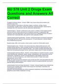 NU 578 Unit 2 Drugs Exam Questions and Answers All Correct 