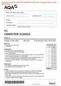 Actual 2024 AQA AS COMPUTER SCIENCE 7516/2 Paper 2 Merged Question Paper + Mark Scheme