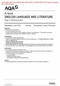 Actual 2024 AQA A-level ENGLISH LANGUAGE AND LITERATURE 7707/2 Paper 2 Exploring Conflict Merged Question Paper + Mark Scheme