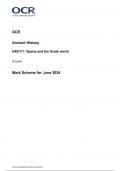 OCR GCE  Ancient History H407/11 Sparta and the Greek world A Level Mark Scheme for June 2024