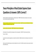 Texas Principles of Real Estate Express Exam Questions & Answers 100% Correct!!