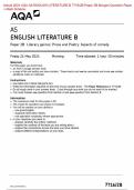 Actual 2024 AQA AS ENGLISH LITERATURE B 7716/2B Paper 2B Literary genres: Prose and Poetry: Aspects of comedy Merged Question Paper + Mark Scheme