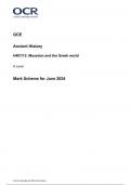 OCR GCE  Ancient History H407/13 Macedon and the Greek world A Level Mark Scheme for June 2024