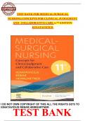 Test Bank For Medical Surgical Nursing Concepts for Clinical Judgment and Collaborative Care By Ignatavicius 11th Edition |Complete Questions and Answers| REVISED EDITION| All Chapters And Rationales Included| Brand New |Graded A+|