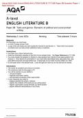 Actual 2024 AQA A-level ENGLISH LITERATURE B 7717/2B Paper 2B Texts and genres: Elements of political and social protest writing Merged Question Paper + Mark Scheme