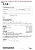 Actual 2024 AQA AS GEOGRAPHY 7036/1 Paper 1 Physical geography and people and the environment Merged Question Paper + Mark Scheme