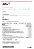 Actual 2024 AQA AS GERMAN 7661/1 Paper 1 Listening, Reading and Writing Merged Question Paper + Mark Scheme + Insert (With Listening Test Transcript)