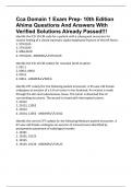 Cca Domain 1 Exam Prep- 10th Edition Ahima Questions And Answers With Verified Solutions Already Passed!!!