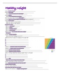 nutrition review sheet - chapter 10 (healthy weight)