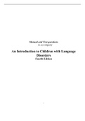 An Introduction to Children with Language Disorders, Reed - Downloadable Solutions Manual (Revised)