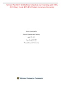 Service Plan Brief for Diabetes Education and Coaching April 30th, 2021 Stacy Good, BSN RN Western Governors University