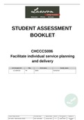 COOKERY SITHCCC006 SAB - CHCCCS006 - Facilitate individual service planning and delivery. STUDENT ASSESSMENT BOOKLET