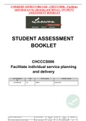 COOKERY SITHCCC006 SAB - CHCCCS006 - Facilitate individual service planning and delivery. STUDENT ASSESSMENT BOOKLET