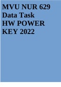 MVU NUR 629 Data Task HW POWER KEY 2022