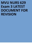 MVU NURS 629 Exam 3 LATEST DOCUMENT FOR REVISION