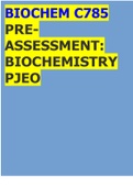 BIOCHEM C785 PREASSESSMENT: BIOCHEMISTRY PJEO